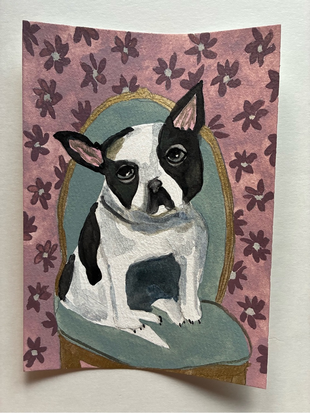 Watercolor Dog On a Chair
